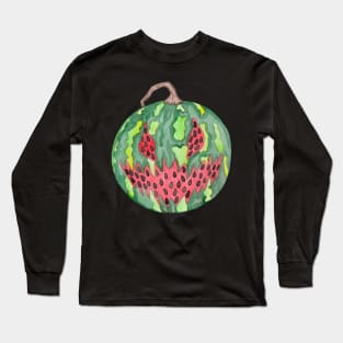 Scary halloween watermelon Long Sleeve T-Shirt